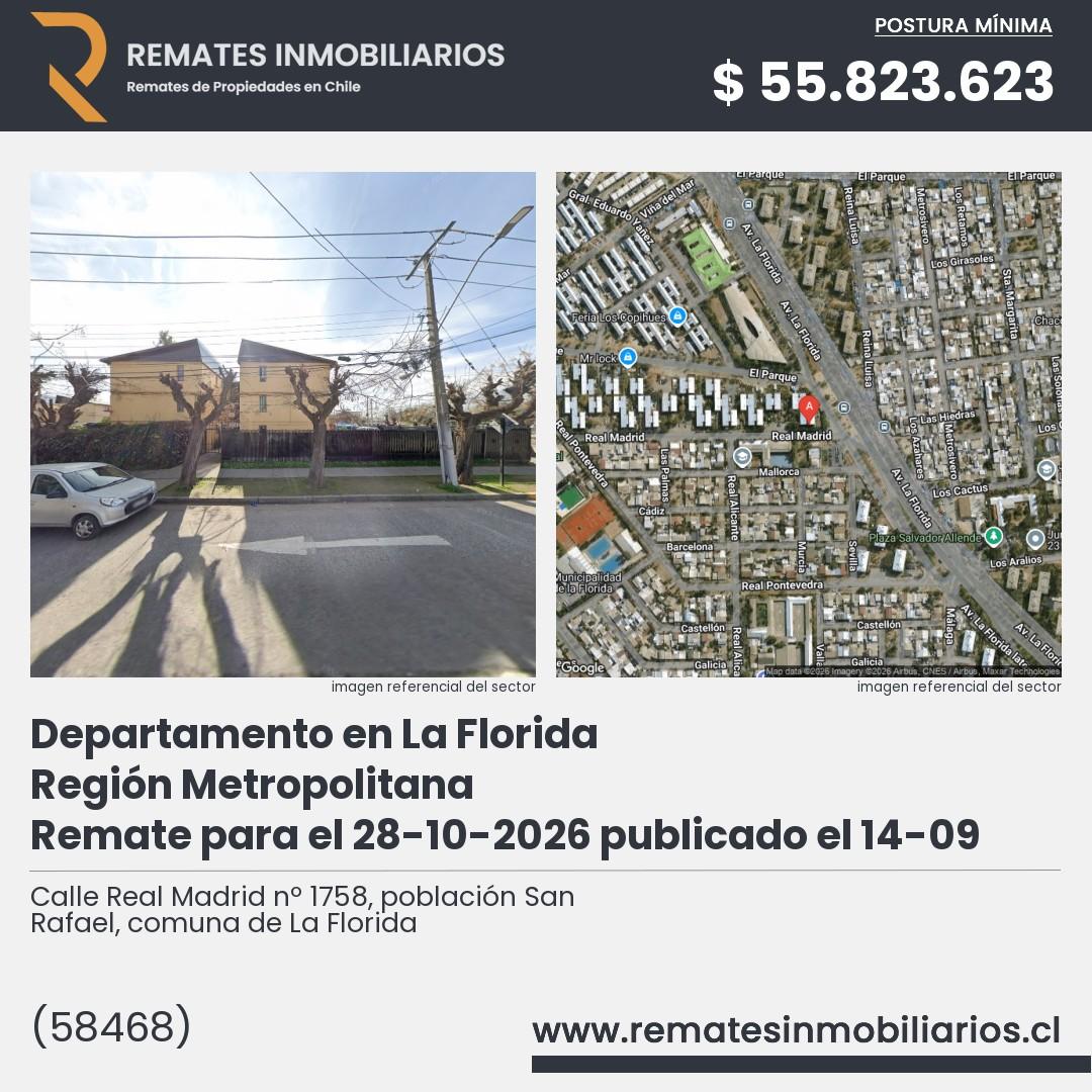 Imagen ficha Calle Real Madrid nº 1758, población San Rafael, comuna de La Florida