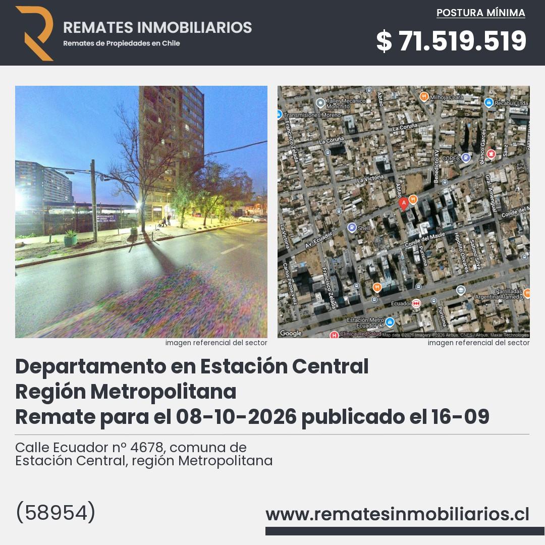 Imagen ficha Calle Ecuador nº 4678, comuna de Estación Central, región Metropolitana
