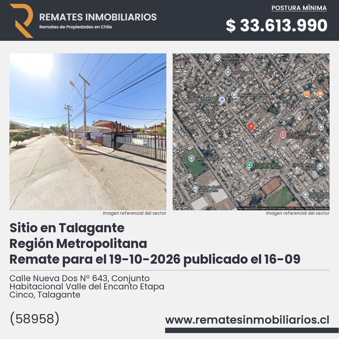 Imagen ficha Calle Nueva Dos Nº 643, Conjunto Habitacional Valle del Encanto Etapa Cinco, Talagante