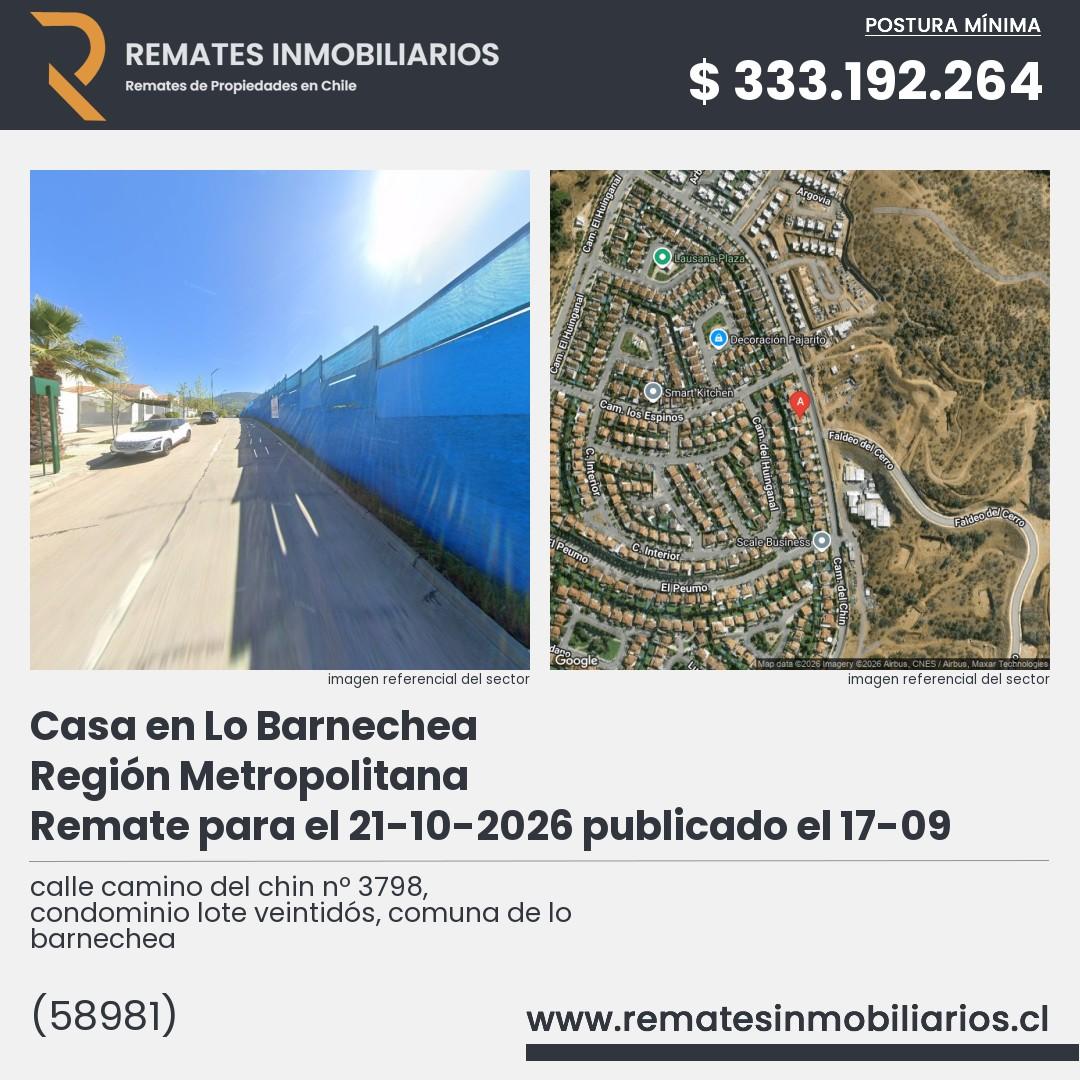 Imagen ficha calle camino del chin nº 3798, condominio lote veintidós, comuna de lo barnechea