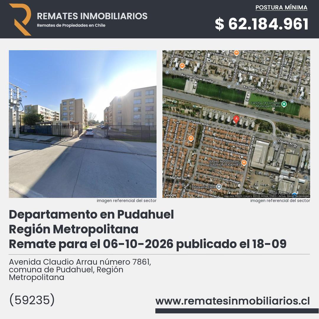 Imagen ficha Avenida Claudio Arrau número 7861, comuna de Pudahuel, Región Metropolitana