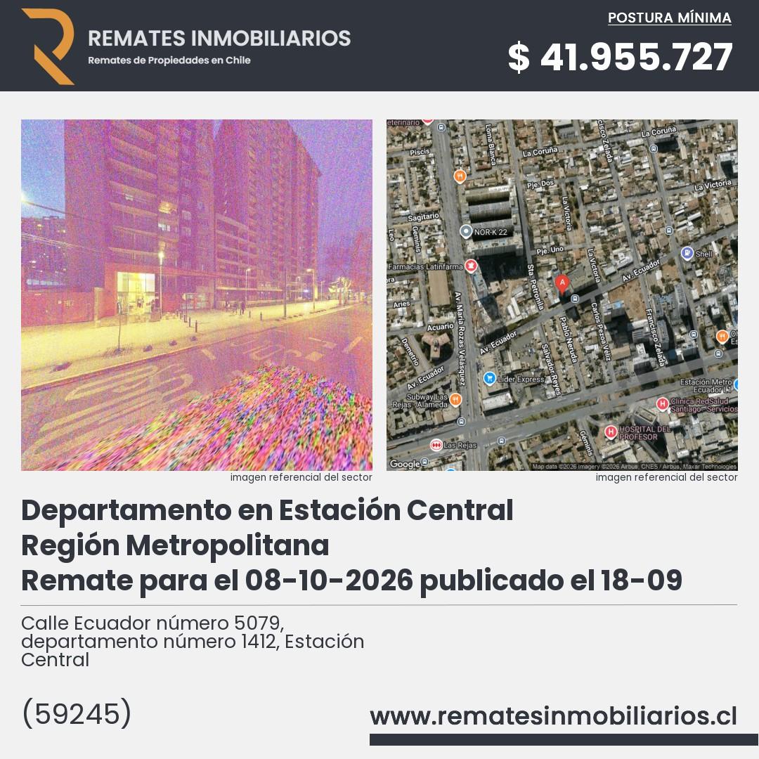 Imagen ficha Calle Ecuador número 5079, departamento número 1412, Estación Central