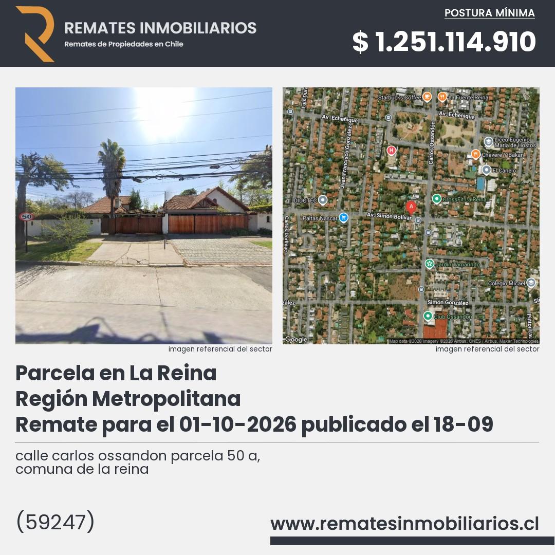 Imagen ficha calle carlos ossandon parcela 50 a, comuna de la reina
