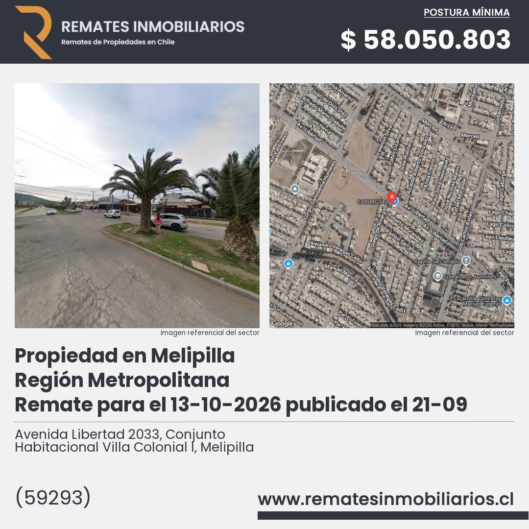 Imagen ficha Avenida Libertad 2033, Conjunto Habitacional Villa Colonial I, Melipilla