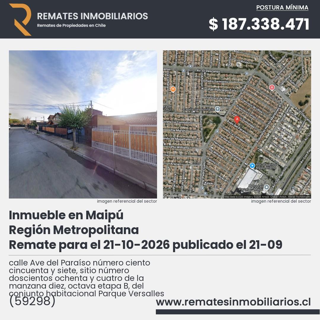 Imagen ficha calle Ave del Paraíso número ciento cincuenta y siete, sitio número doscientos ochenta y cuatro de la manzana diez, octava etapa B, del conjunto habitacional Parque Versalles
