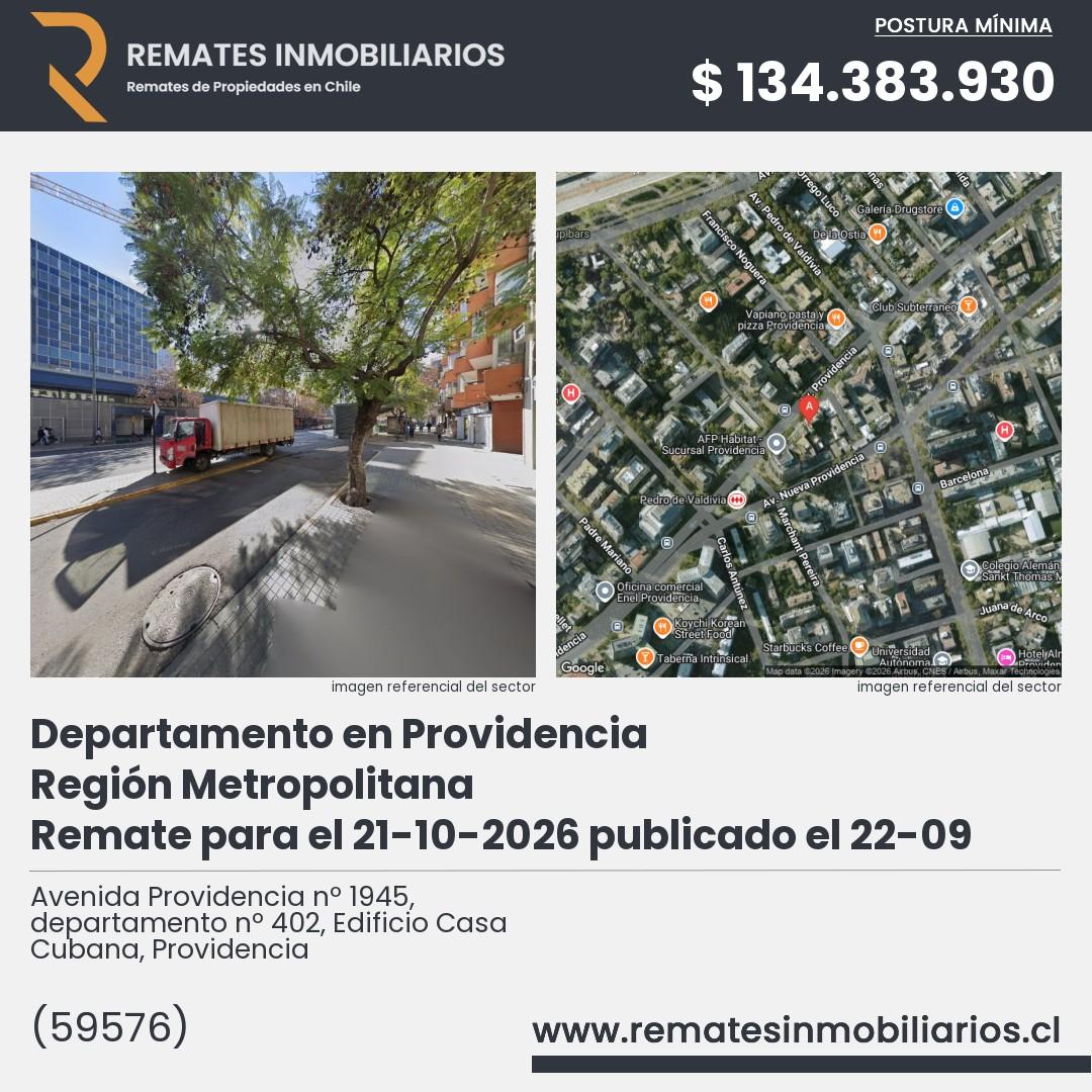 Imagen ficha Avenida Providencia nº 1945, departamento nº 402, Edificio Casa Cubana, Providencia