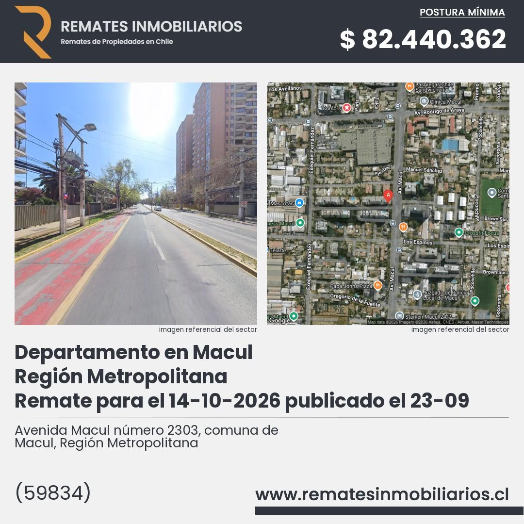 Imagen ficha Avenida Macul número 2303, comuna de Macul, Región Metropolitana