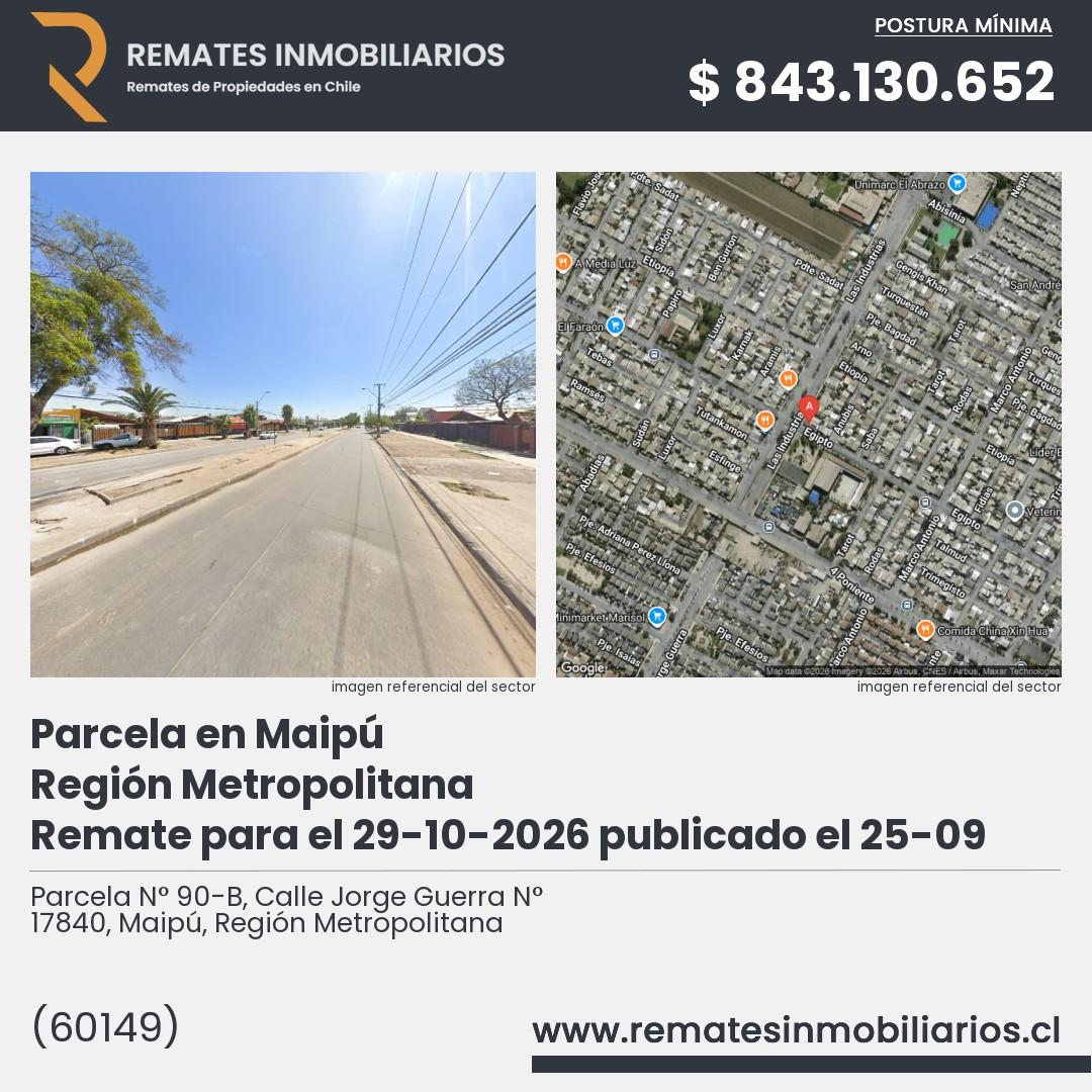 Imagen ficha Parcela N° 90-B, Calle Jorge Guerra N° 17840, Maipú, Región Metropolitana