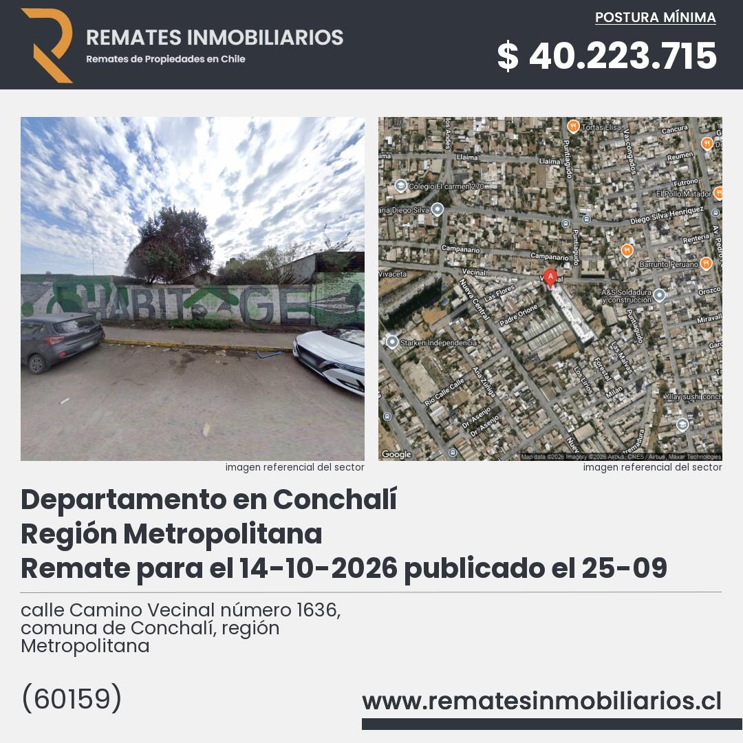 Imagen ficha calle Camino Vecinal número 1636, comuna de Conchalí, región Metropolitana