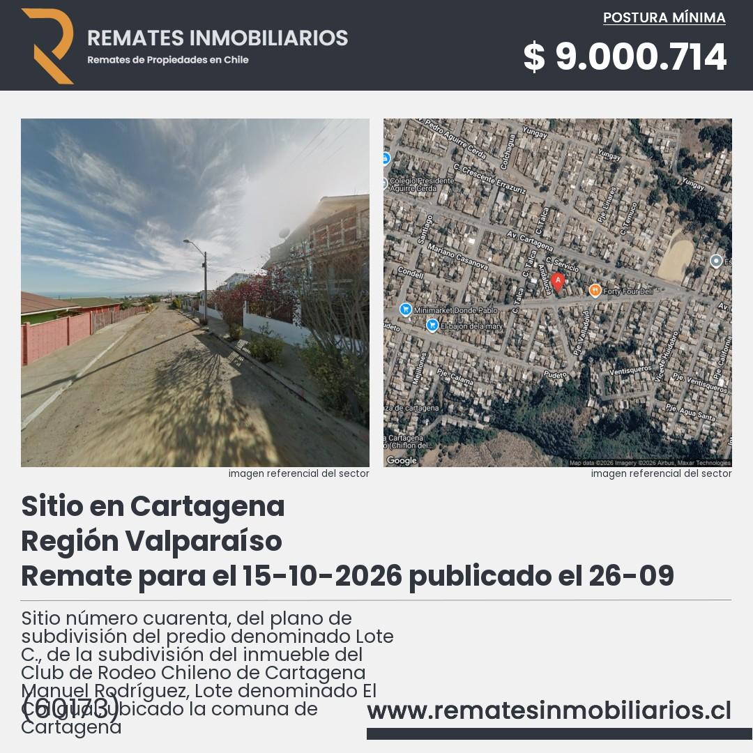 Imagen ficha Sitio número cuarenta, del plano de subdivisión del predio denominado Lote C., de la subdivisión del inmueble del Club de Rodeo Chileno de Cartagena Manuel Rodríguez, Lote denominado El Coligual, ubicado la comuna de Cartagena