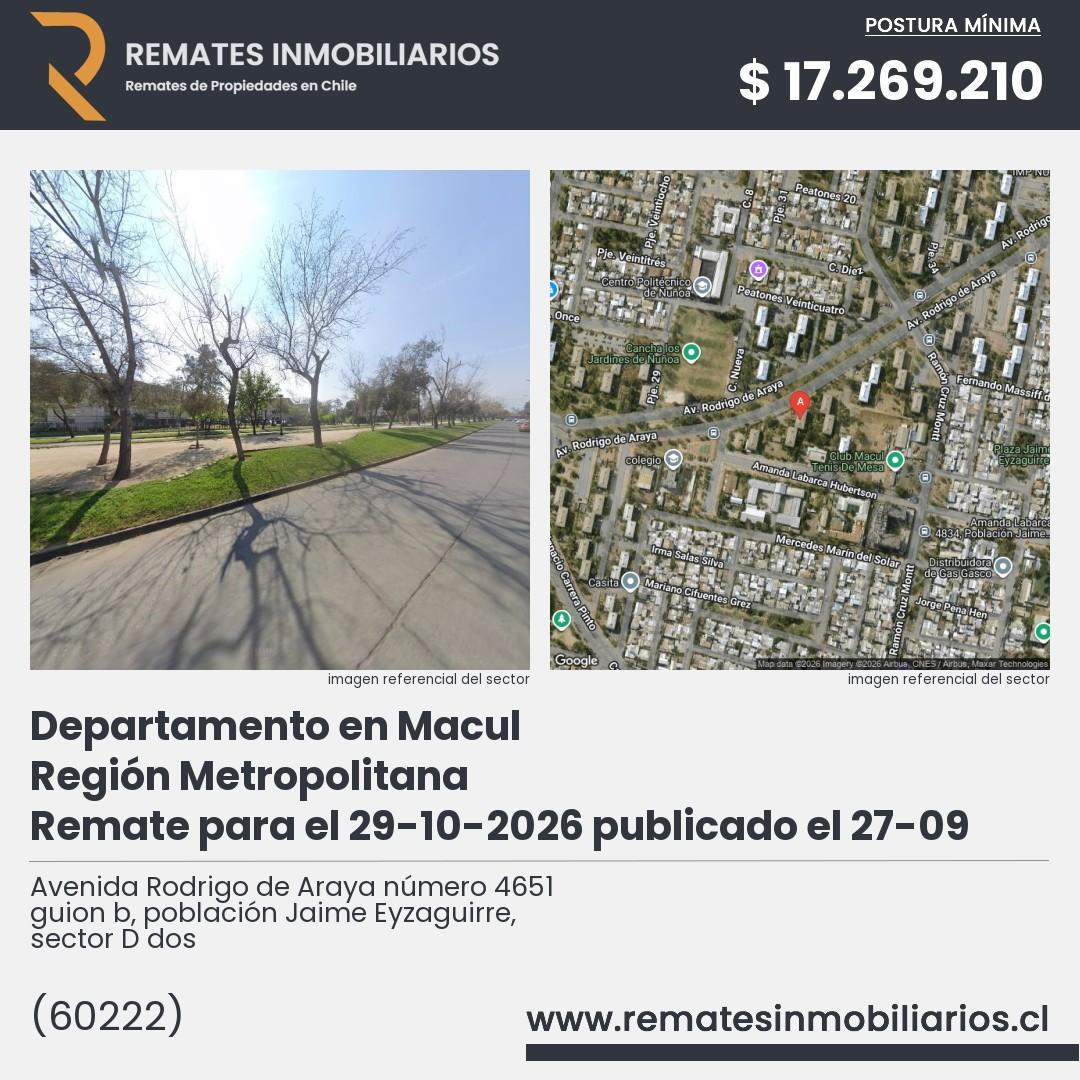 Imagen ficha Avenida Rodrigo de Araya número 4651 guion b, población Jaime Eyzaguirre, sector D dos