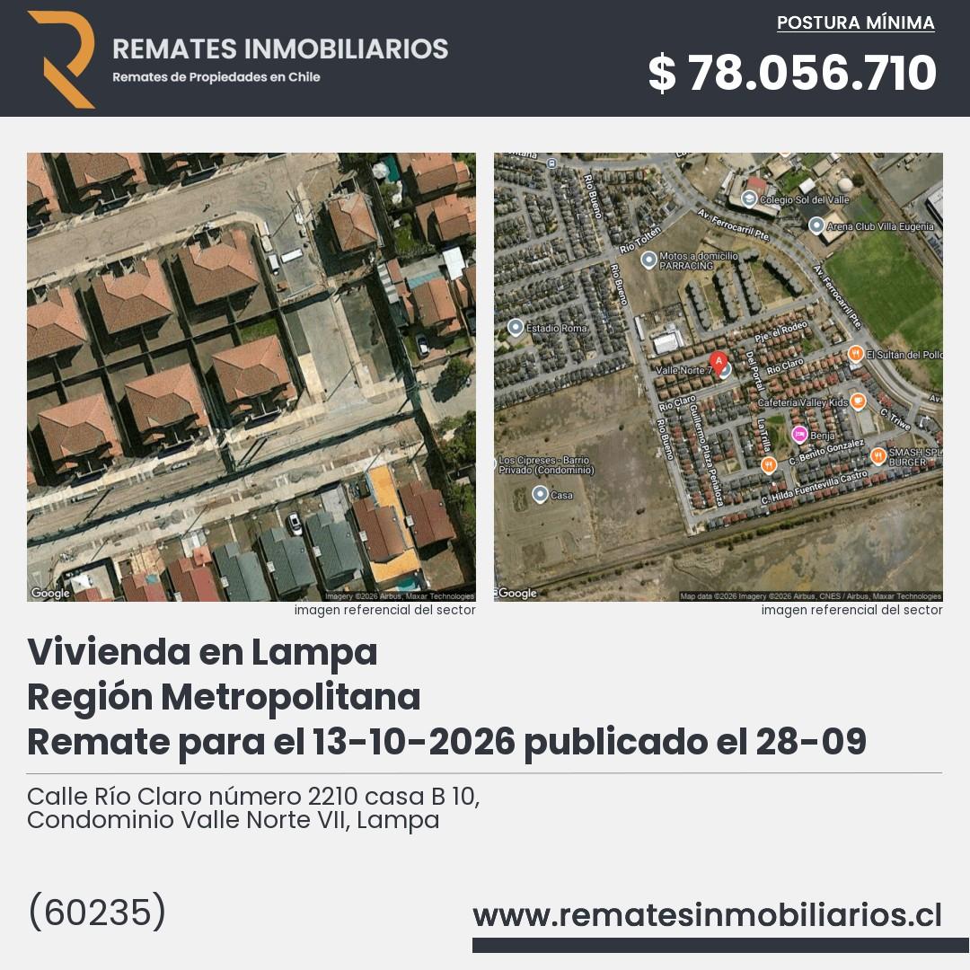 Imagen ficha Calle Río Claro número 2210 casa B 10, Condominio Valle Norte VII, Lampa