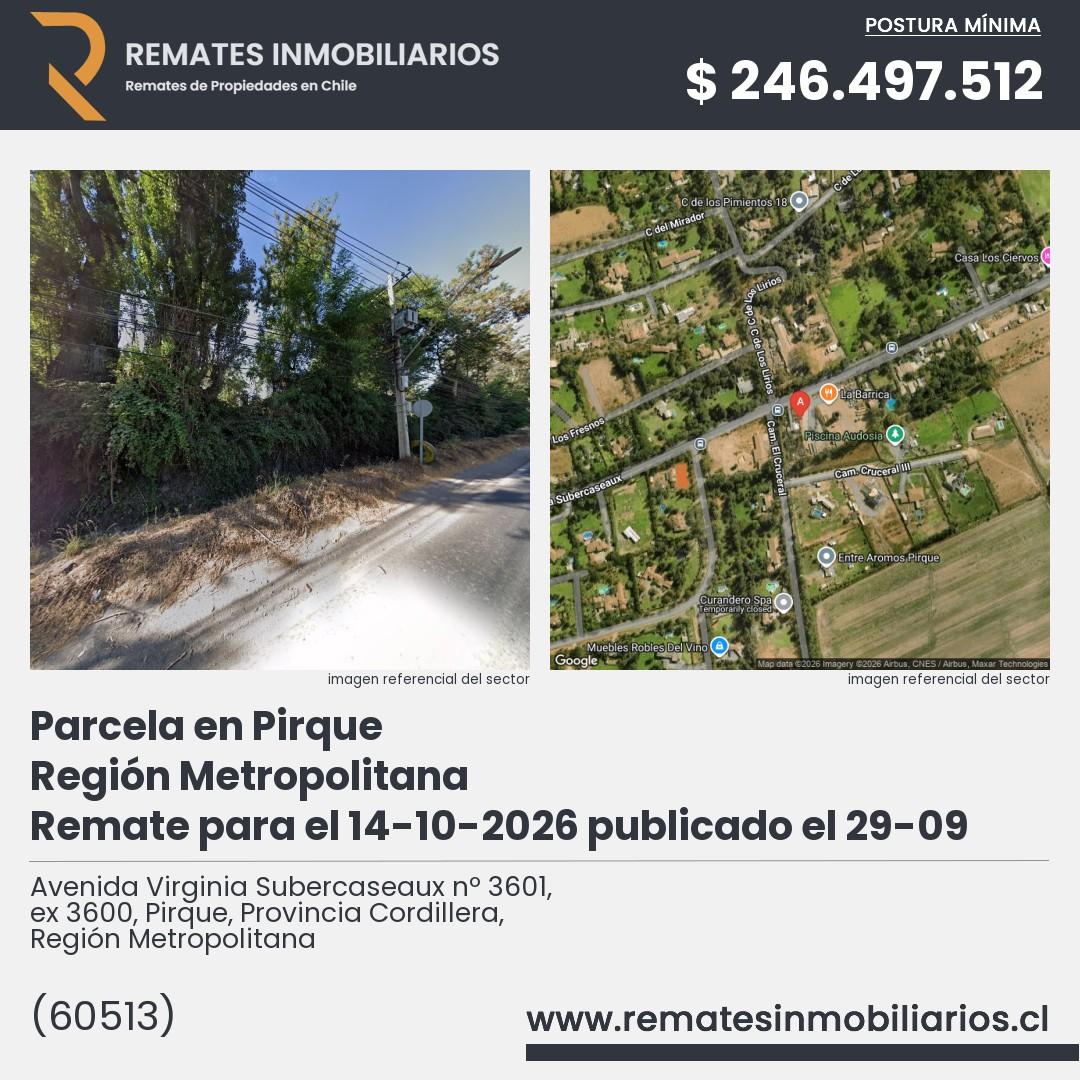 Imagen ficha Avenida Virginia Subercaseaux nº 3601, ex 3600, Pirque, Provincia Cordillera, Región Metropolitana