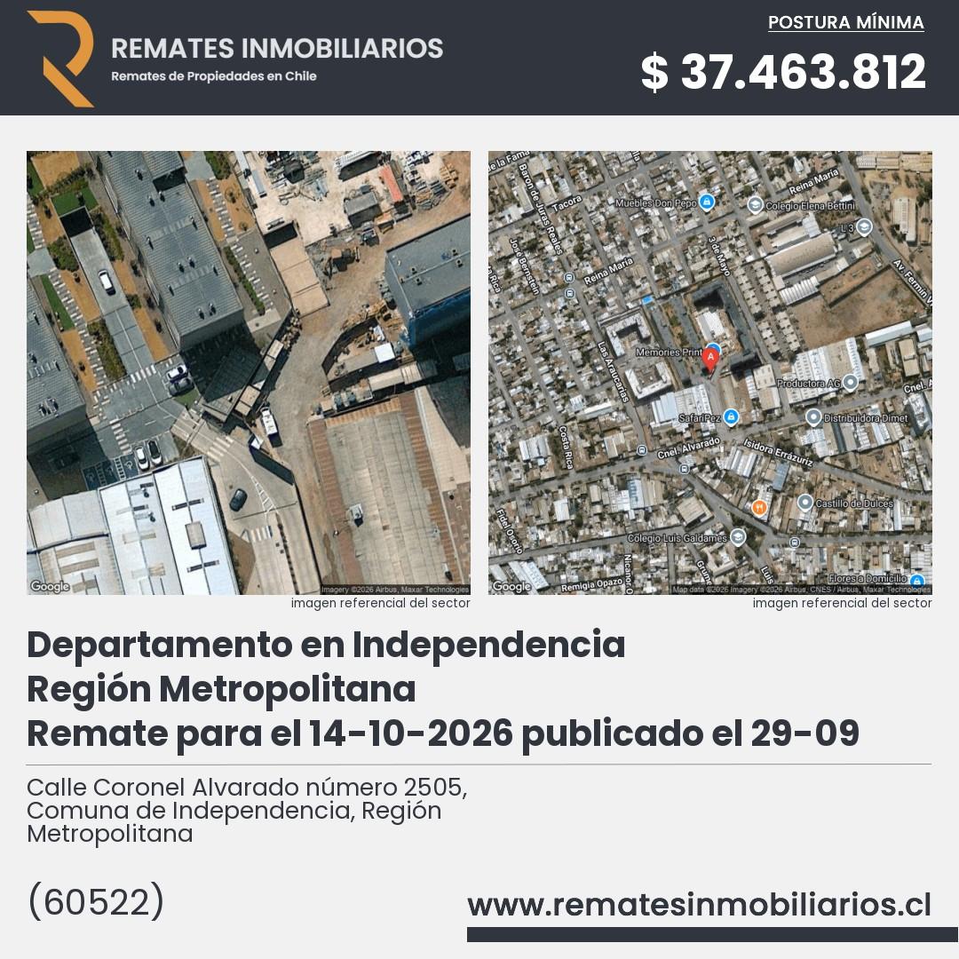 Imagen ficha Calle Coronel Alvarado número 2505, Comuna de Independencia, Región Metropolitana