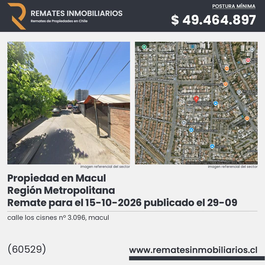 Imagen ficha calle los cisnes nº  3.096, macul