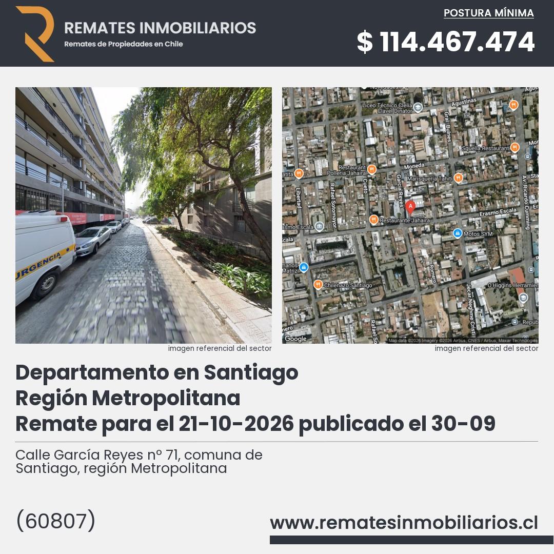 Imagen ficha Calle García Reyes nº 71, comuna de Santiago, región Metropolitana