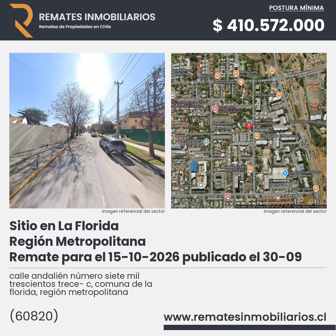 Imagen ficha calle andalién número siete mil trescientos trece- c, comuna de la florida, región metropolitana