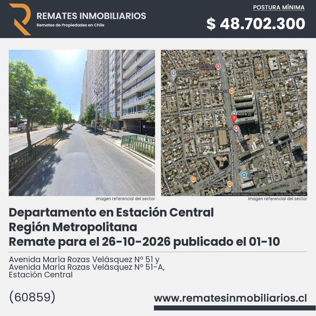 Imagen ficha Avenida María Rozas Velásquez Nº 51 y Avenida María Rozas Velásquez Nº 51-A, Estación Central