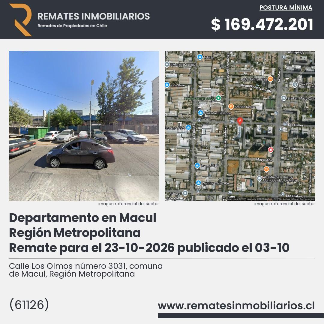 Imagen ficha Calle Los Olmos número 3031, comuna de Macul, Región Metropolitana