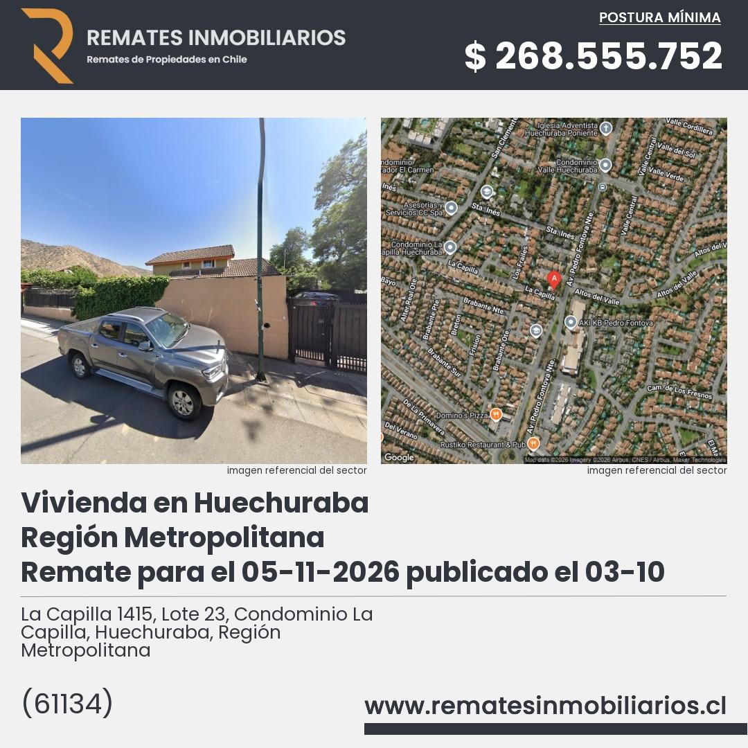 Imagen ficha La Capilla 1415, Lote 23, Condominio La Capilla, Huechuraba, Región Metropolitana