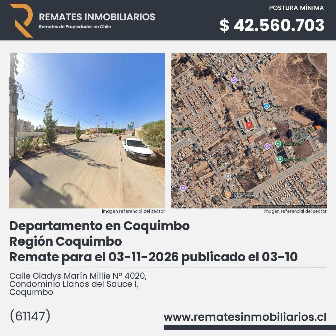 Imagen ficha Calle Gladys Marín Millie Nº 4020, Condominio Llanos del Sauce I, Coquimbo