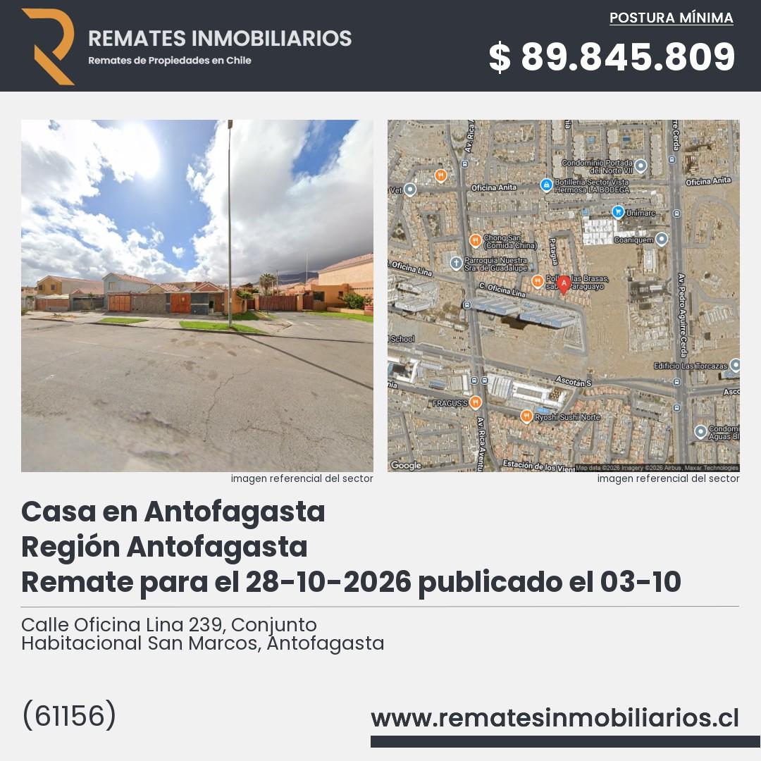 Imagen ficha Calle Oficina Lina 239, Conjunto Habitacional San Marcos, Antofagasta