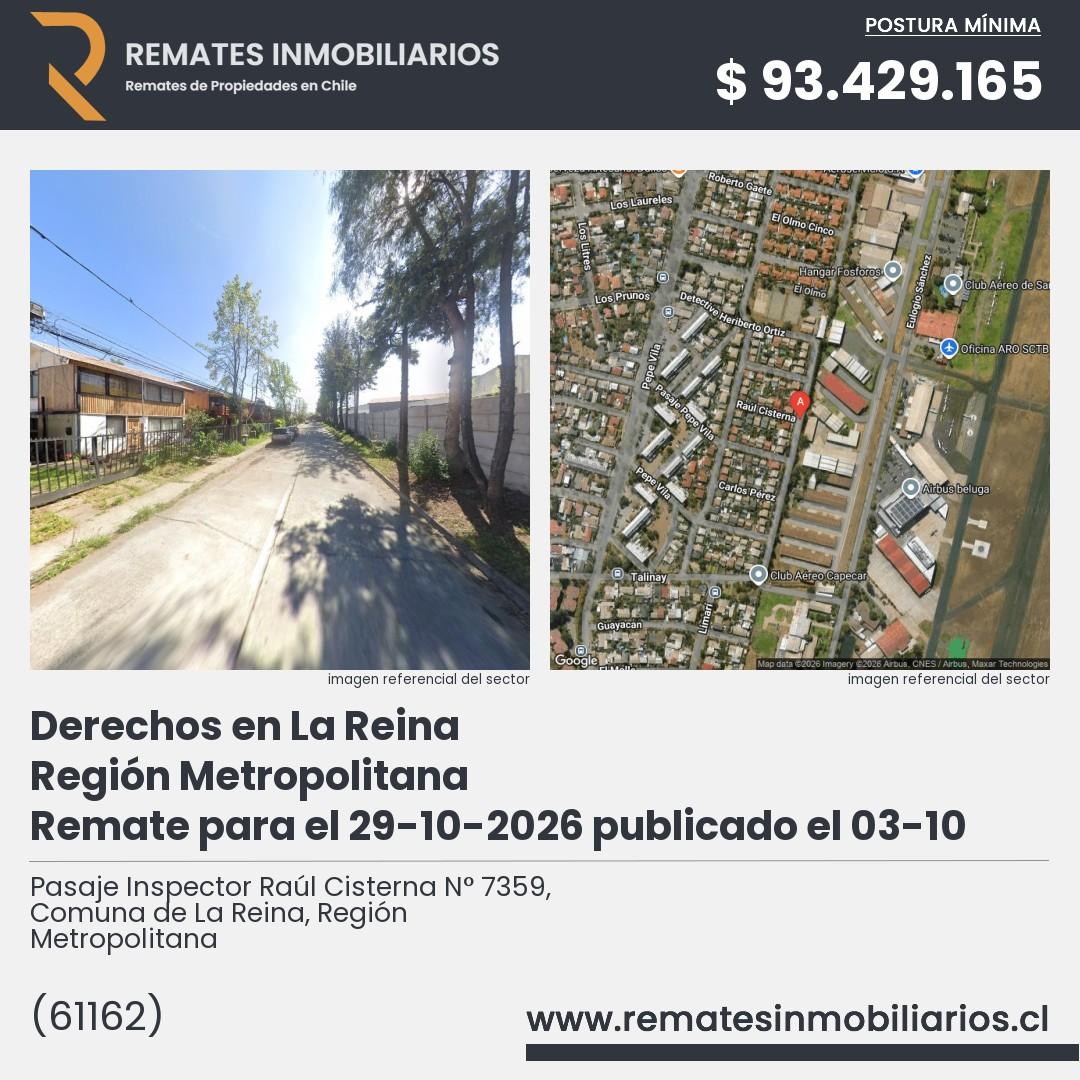 Imagen ficha Pasaje Inspector Raúl Cisterna N° 7359, Comuna de La Reina, Región Metropolitana