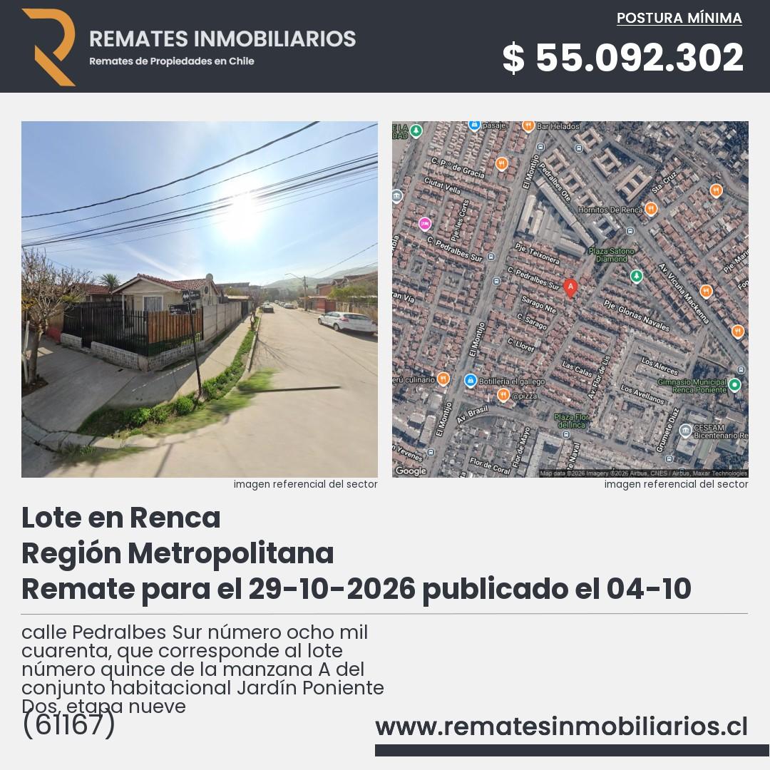 Imagen ficha calle Pedralbes Sur número ocho mil cuarenta, que corresponde al lote número quince de la manzana A del conjunto habitacional Jardín Poniente Dos, etapa nueve