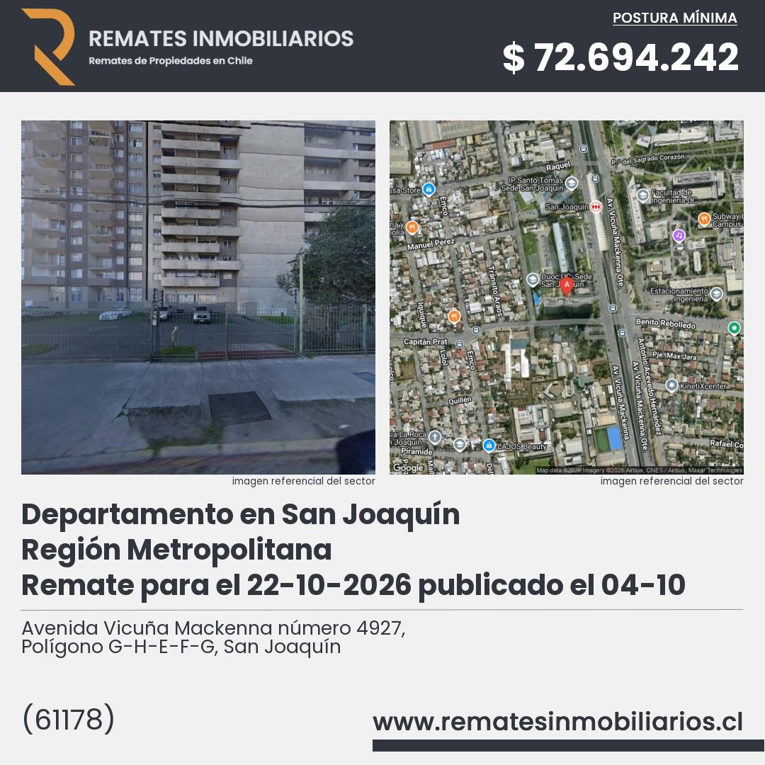 Imagen ficha Avenida Vicuña Mackenna número 4927, Polígono G-H-E-F-G, San Joaquín