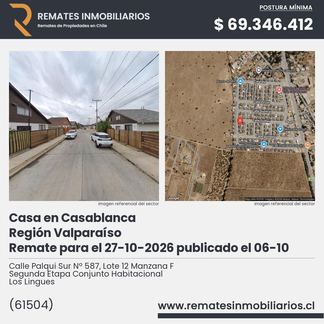 Imagen ficha Calle Palqui Sur Nº 587, Lote 12 Manzana F Segunda Etapa Conjunto Habitacional Los Lingues
