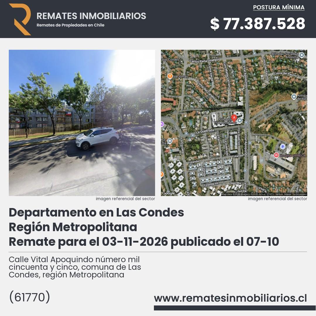 Imagen ficha Calle Vital Apoquindo número mil cincuenta y cinco, comuna de Las Condes, región Metropolitana