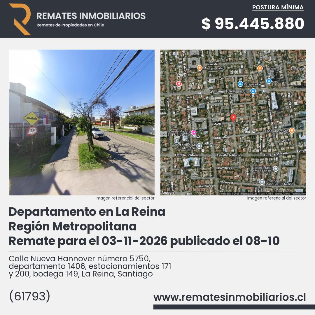 Imagen ficha Calle Nueva Hannover número 5750, departamento 1406, estacionamientos 171 y 200, bodega 149, La Reina, Santiago