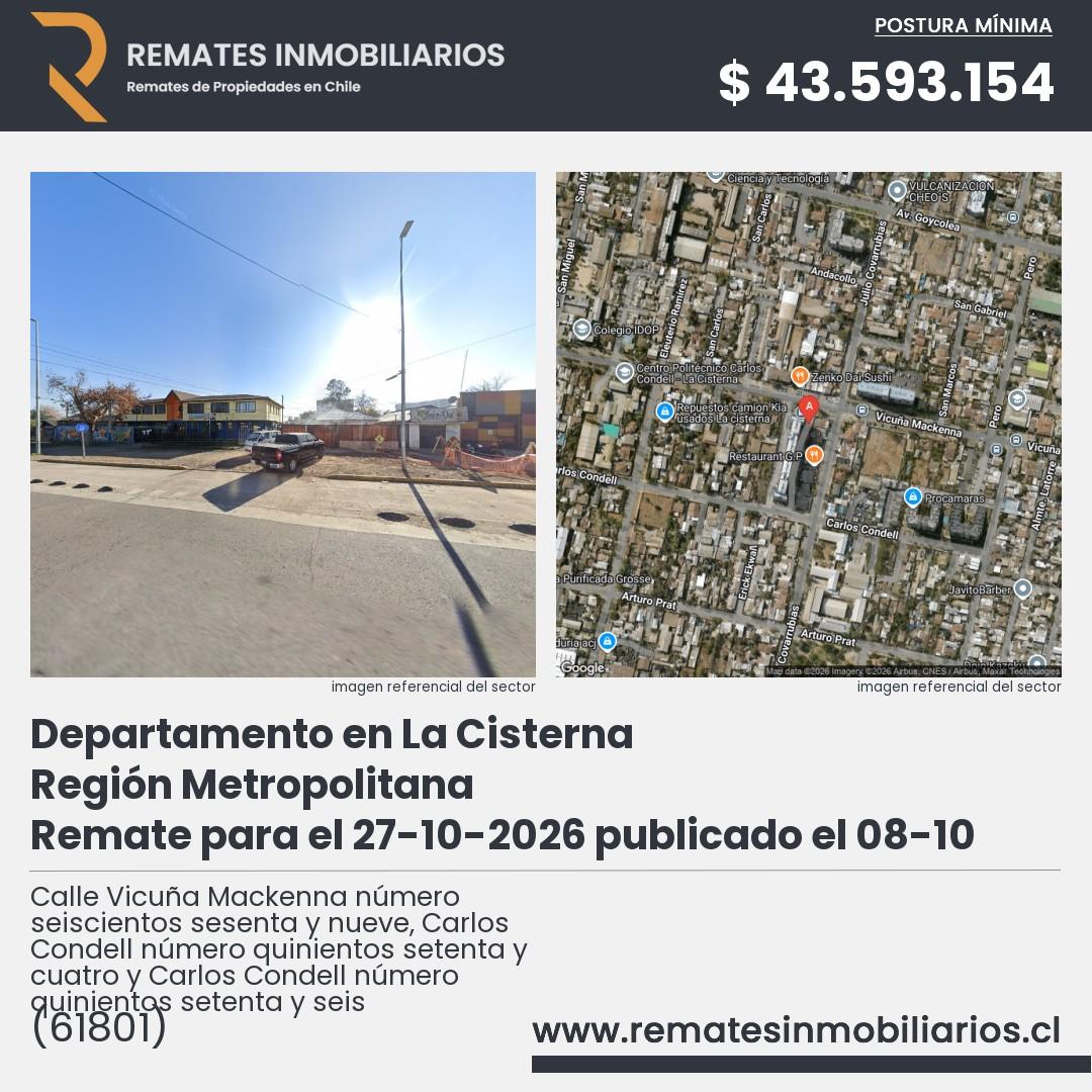 Imagen ficha Calle Vicuña Mackenna número seiscientos sesenta y nueve, Carlos Condell número quinientos setenta y cuatro y Carlos Condell número quinientos setenta y seis