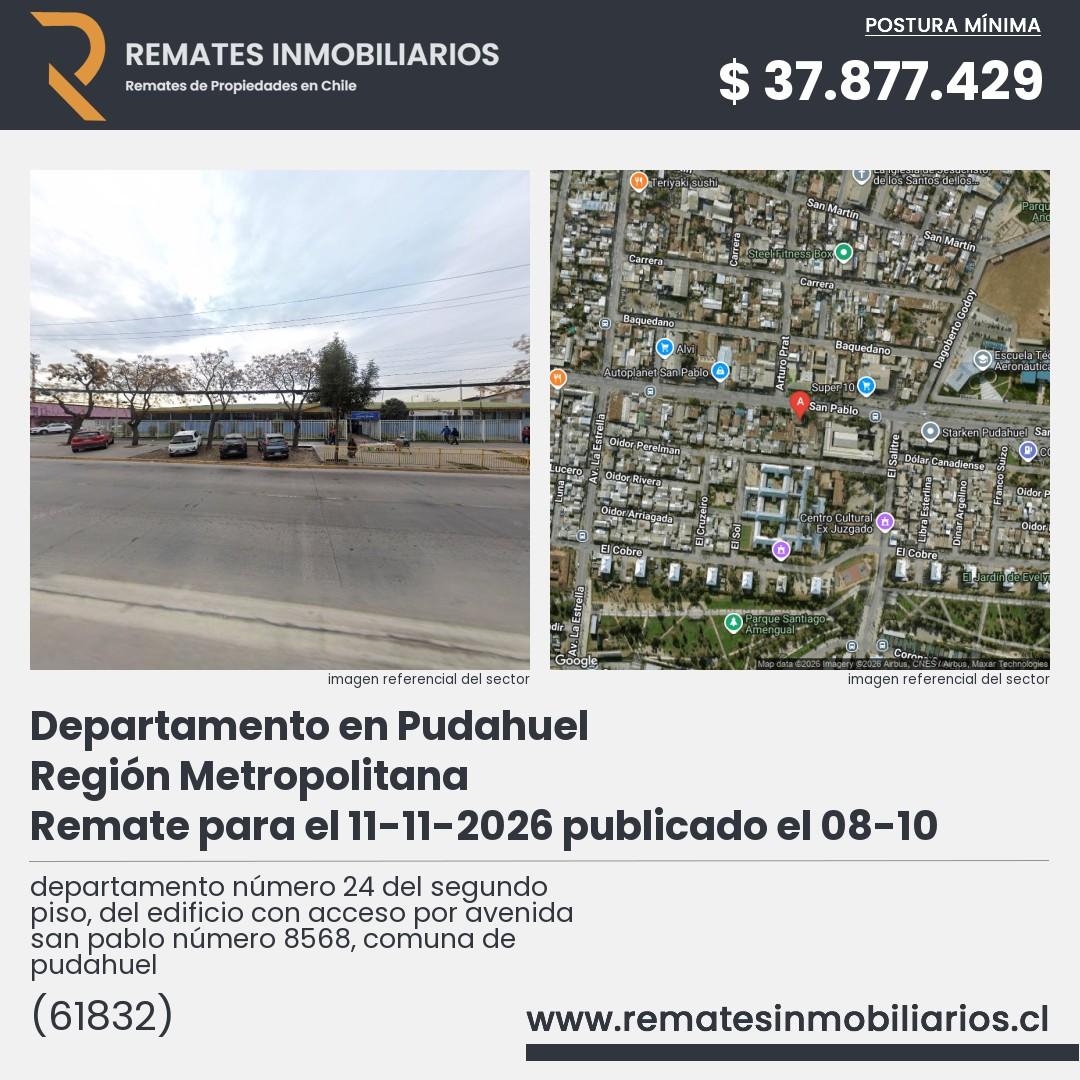 Imagen ficha departamento número 24 del segundo piso, del edificio con acceso por avenida san pablo número 8568, comuna de pudahuel
