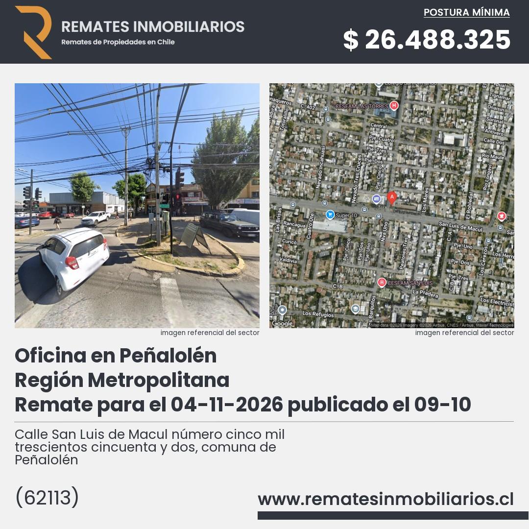 Imagen ficha Calle San Luis de Macul número cinco mil trescientos cincuenta y dos, comuna de Peñalolén