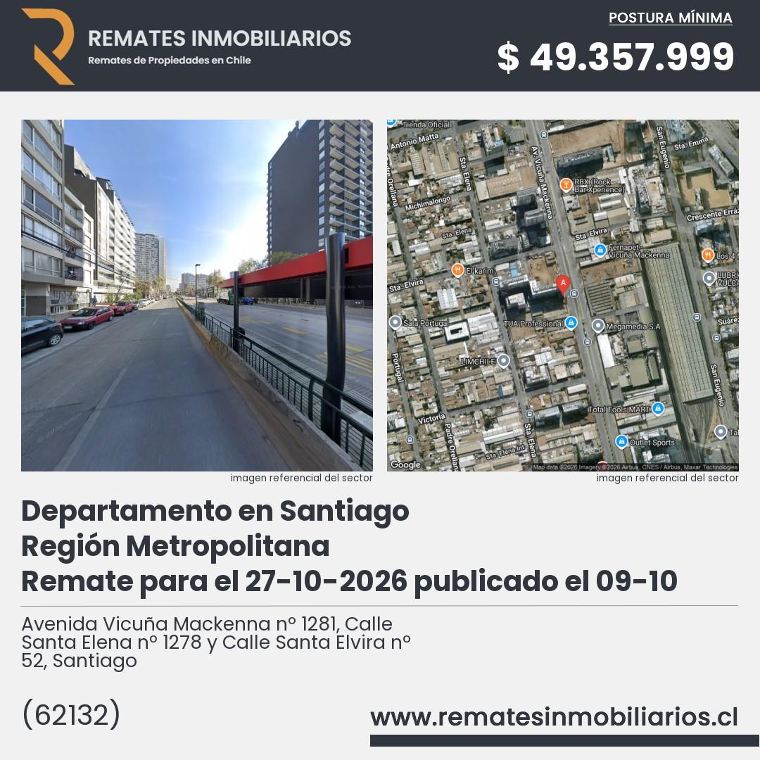 Imagen ficha Avenida Vicuña Mackenna nº 1281, Calle Santa Elena nº 1278 y Calle Santa Elvira nº 52, Santiago