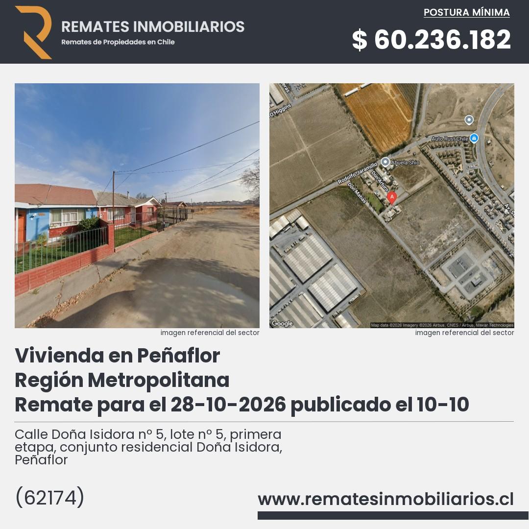 Imagen ficha Calle Doña Isidora nº 5, lote nº 5, primera etapa, conjunto residencial Doña Isidora, Peñaflor