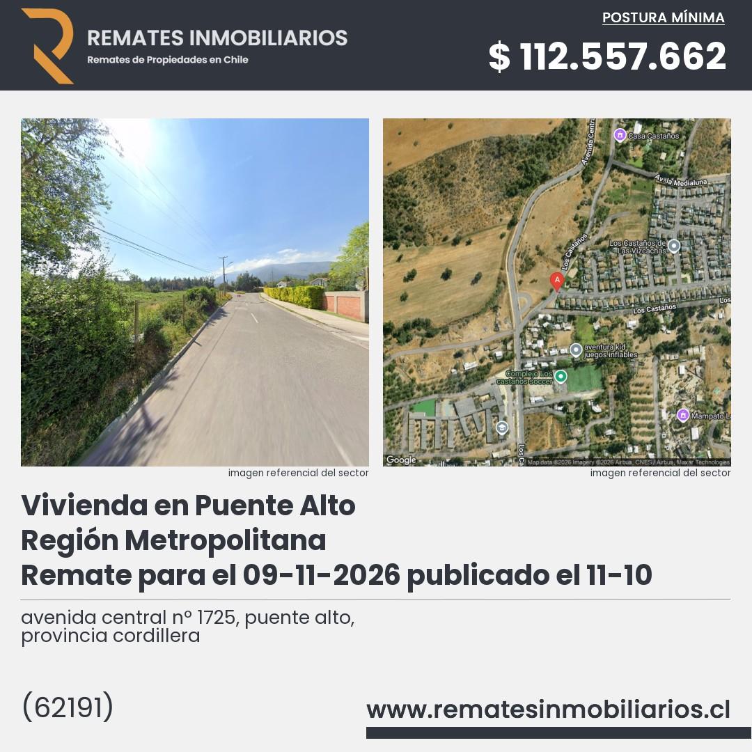 Imagen ficha avenida central nº 1725, puente alto, provincia cordillera
