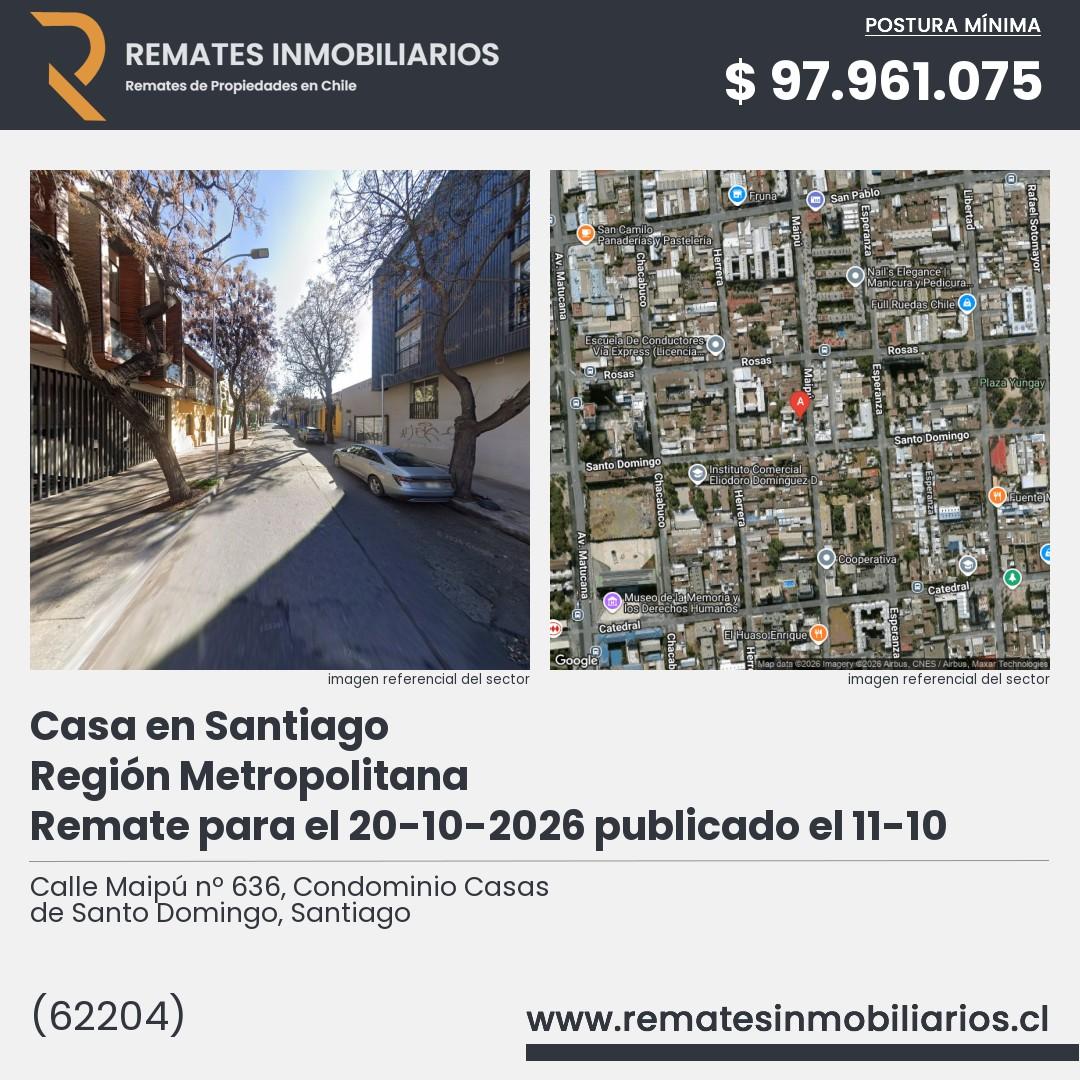 Imagen ficha Calle Maipú nº 636, Condominio Casas de Santo Domingo, Santiago