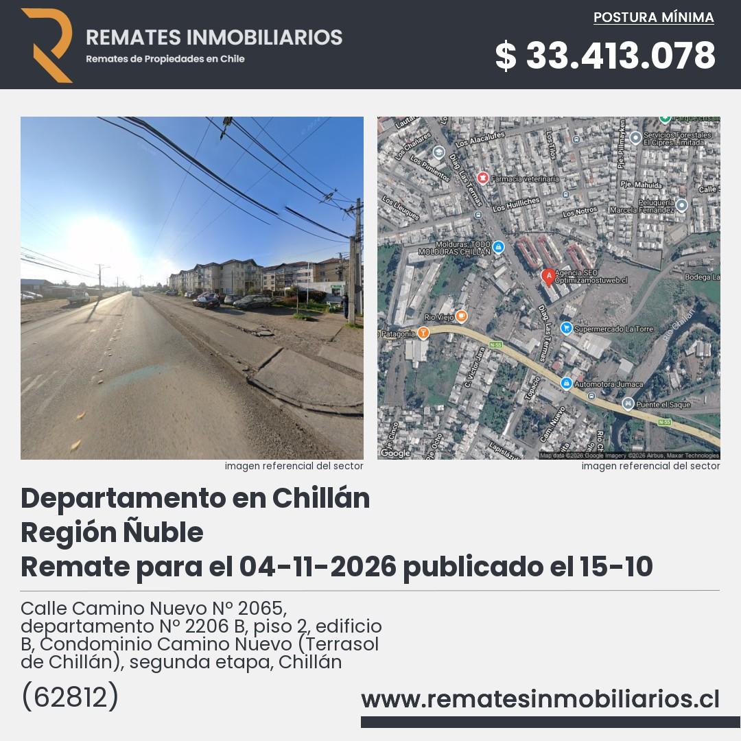 Imagen ficha Calle Camino Nuevo Nº 2065, departamento Nº 2206 B, piso 2, edificio B, Condominio Camino Nuevo (Terrasol de Chillán), segunda etapa, Chillán