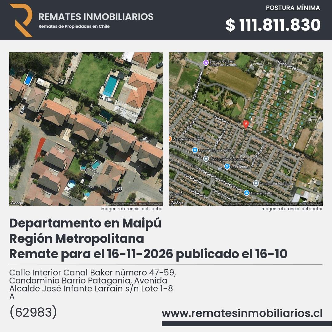 Imagen ficha Calle Interior Canal Baker número 47-59, Condominio Barrio Patagonia, Avenida Alcalde José Infante Larraín s/n Lote 1-8 A