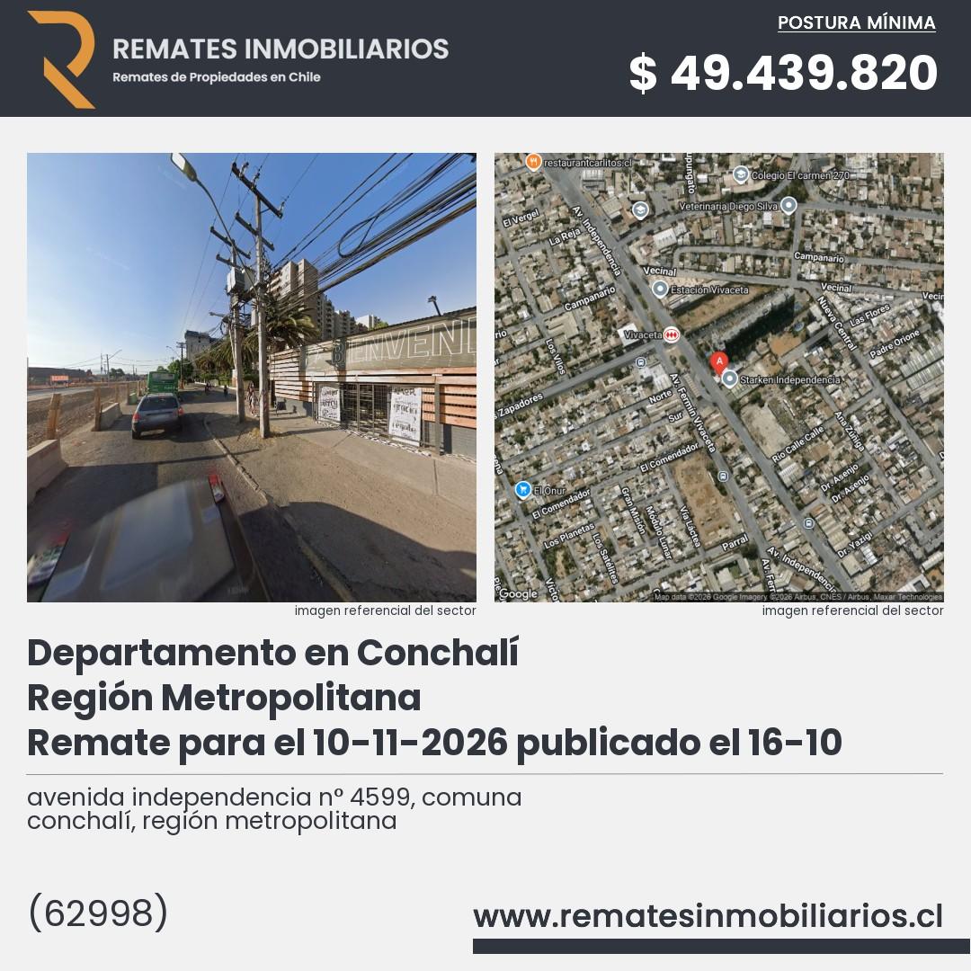 Imagen ficha avenida independencia n° 4599, comuna conchalí, región metropolitana