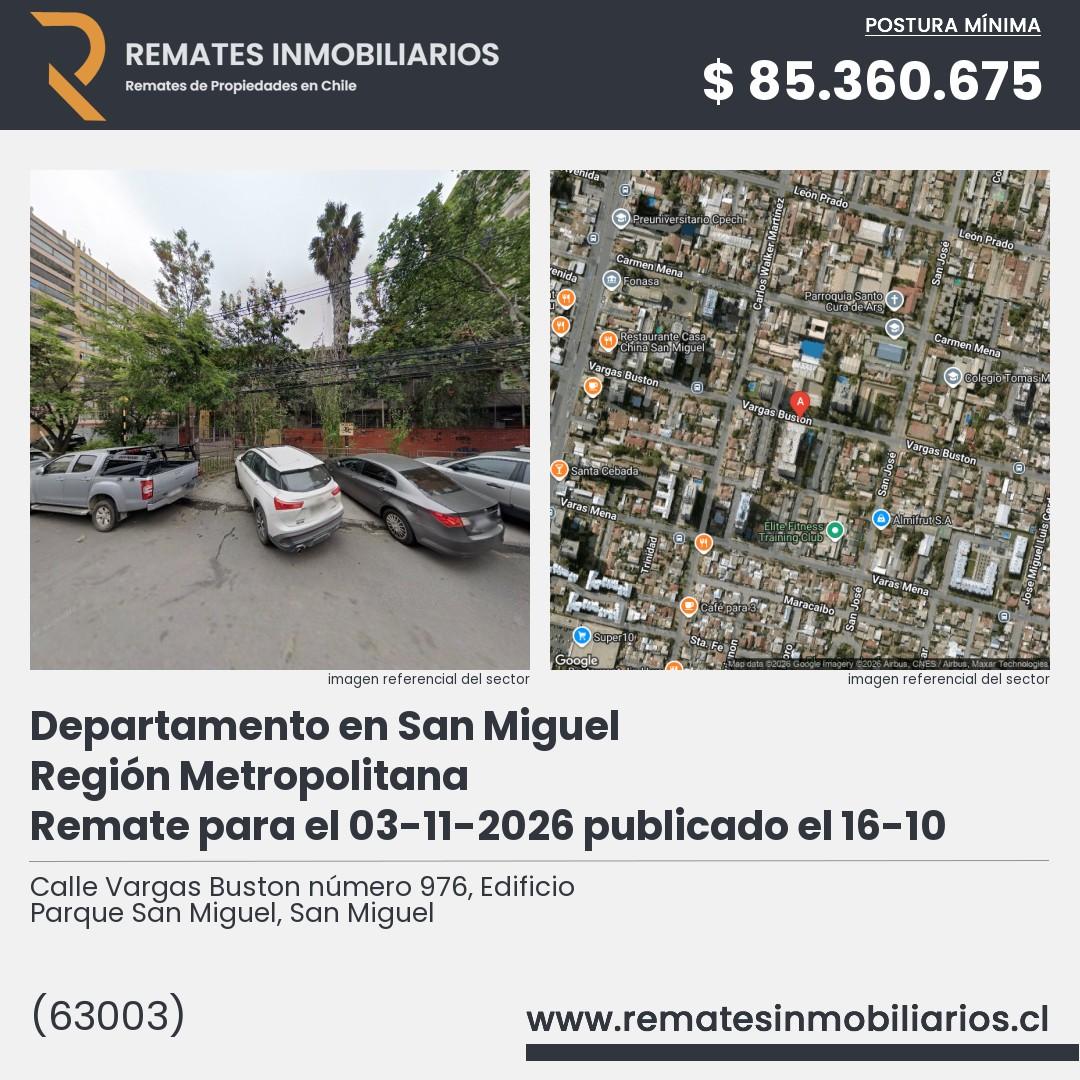 Imagen ficha Calle Vargas Buston número 976, Edificio Parque San Miguel, San Miguel