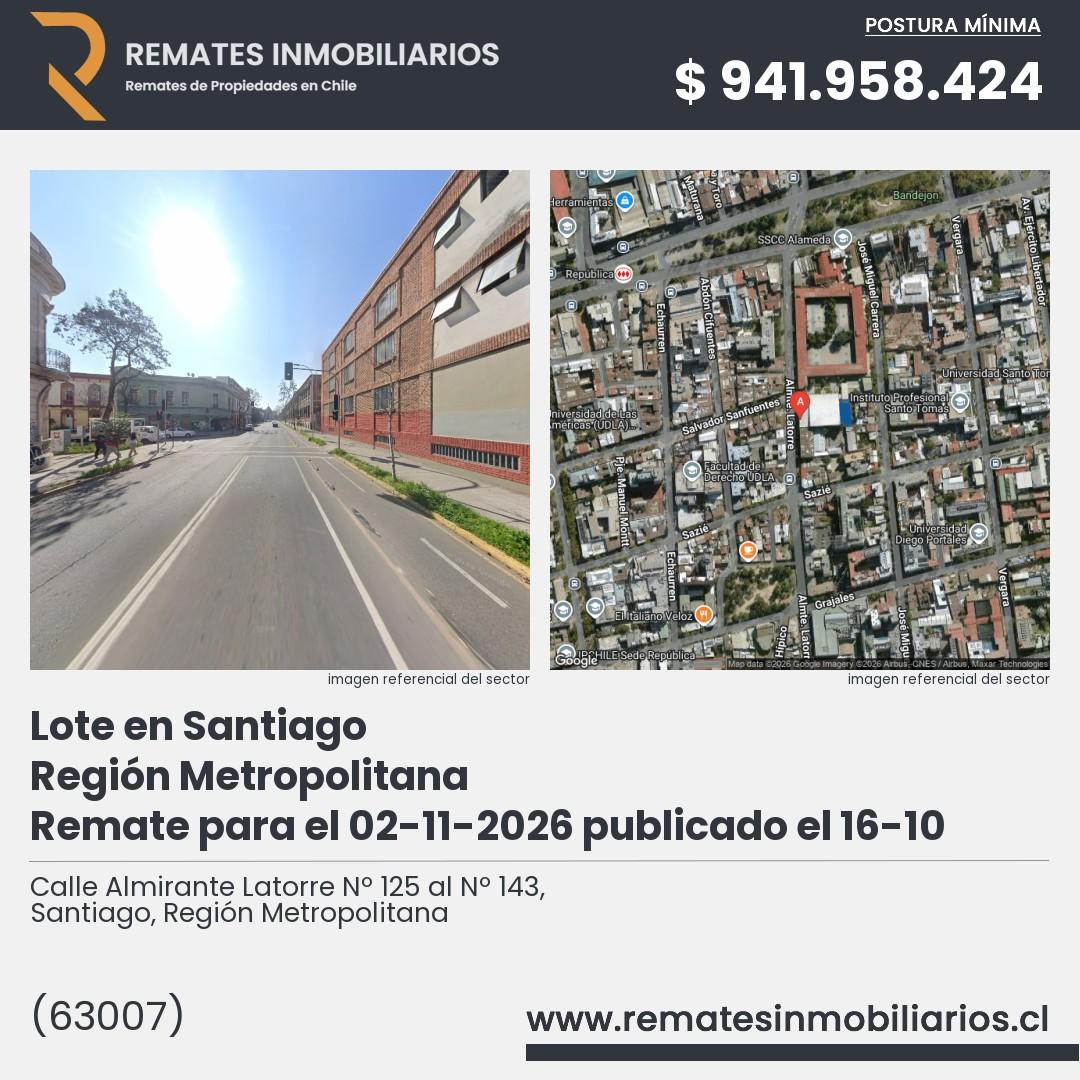 Imagen ficha Calle Almirante Latorre Nº 125 al Nº 143, Santiago, Región Metropolitana