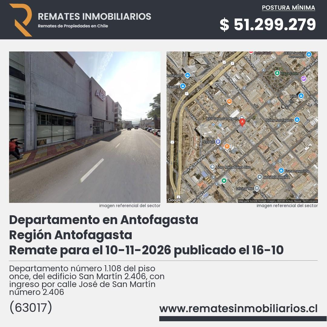 Imagen ficha Departamento número 1.108 del piso once, del edificio San Martín 2.406, con ingreso por calle José de San Martín número 2.406