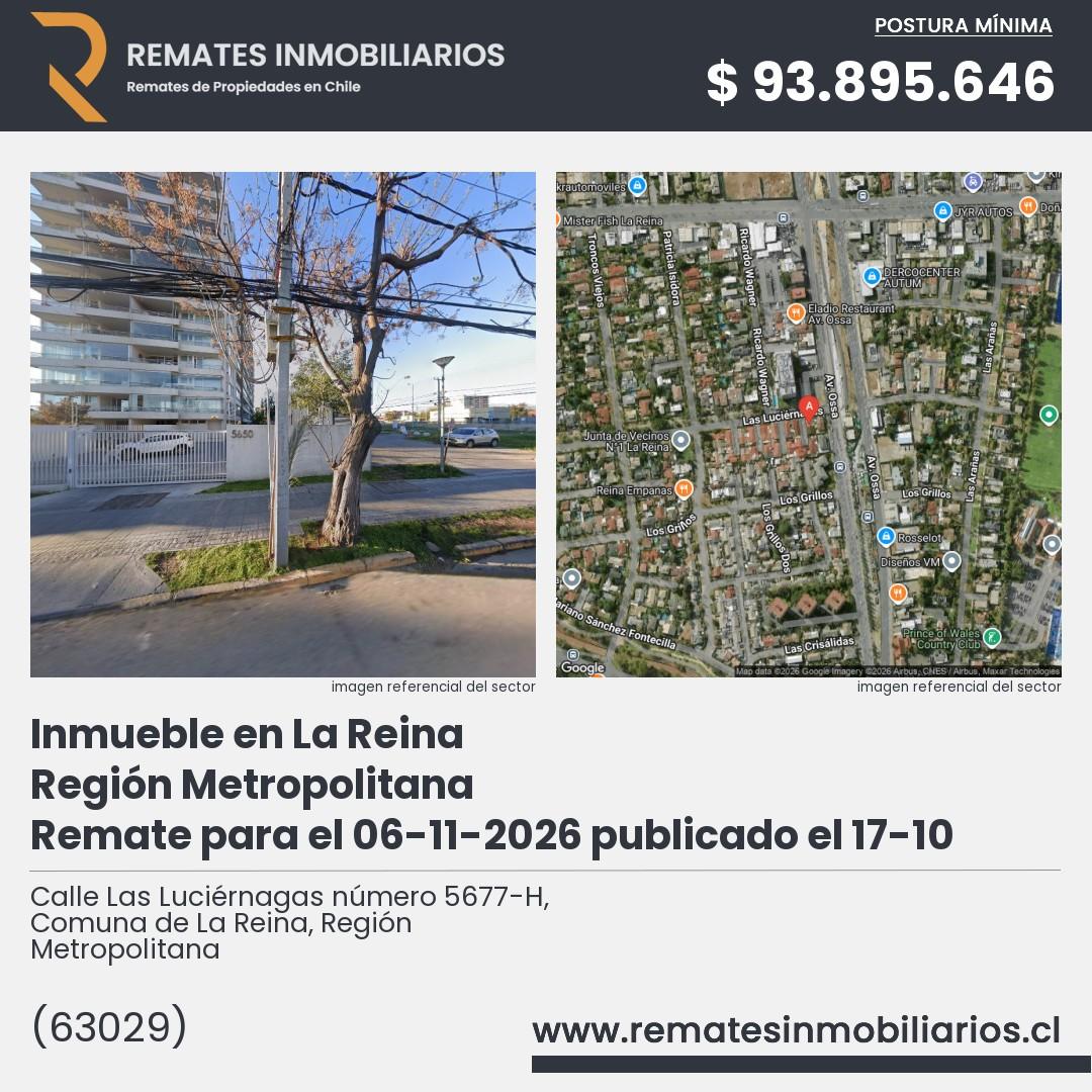 Imagen ficha Calle Las Luciérnagas número 5677-H, Comuna de La Reina, Región Metropolitana