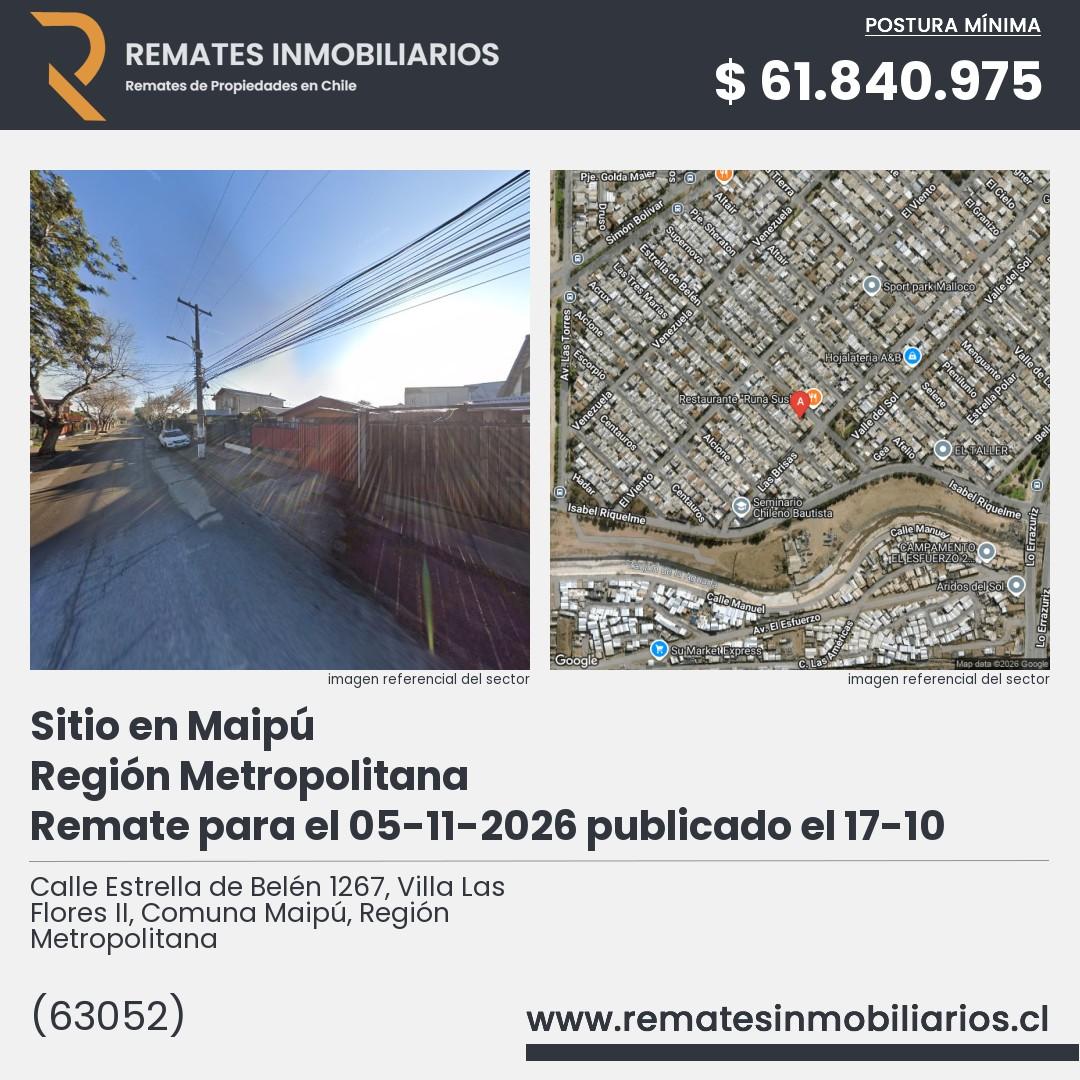 Imagen ficha Calle Estrella de Belén 1267, Villa Las Flores II, Comuna Maipú, Región Metropolitana