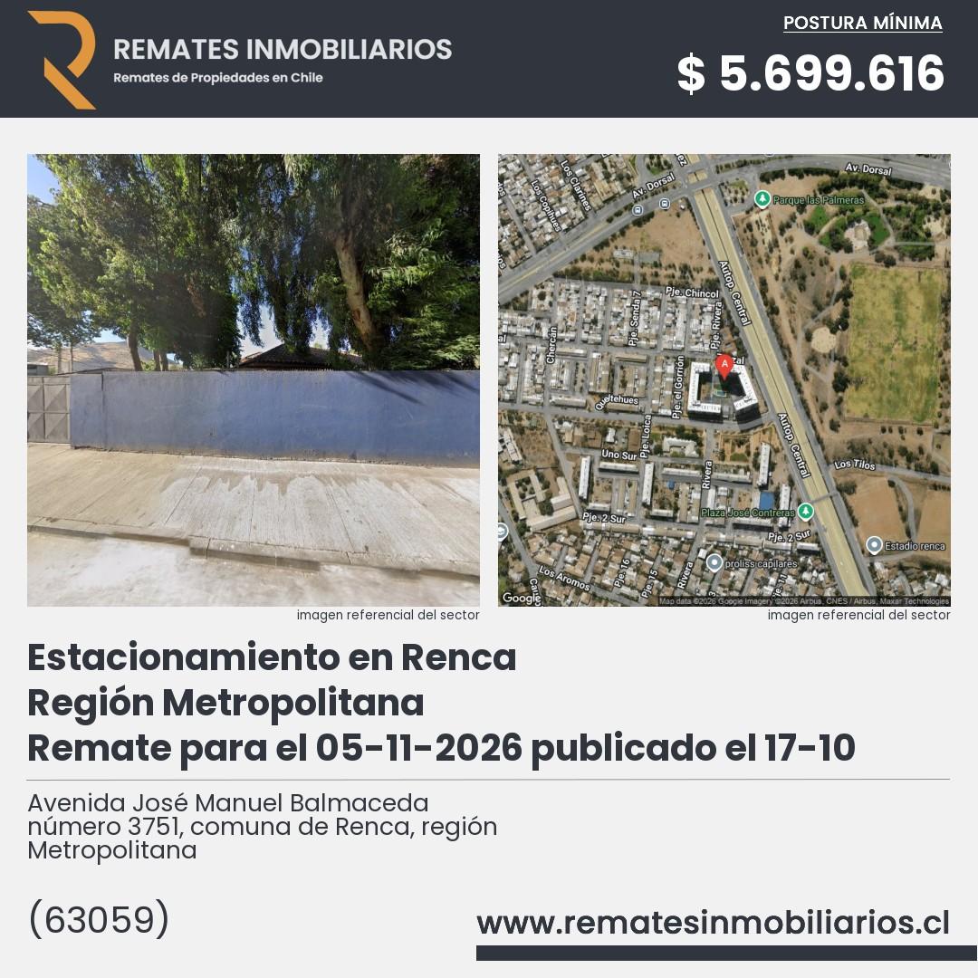 Imagen ficha Avenida José Manuel Balmaceda número 3751, comuna de Renca, región Metropolitana
