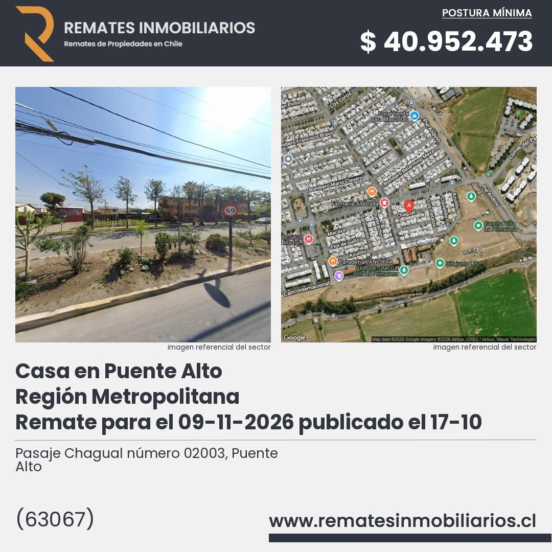Imagen ficha Pasaje Chagual número 02003, Puente Alto