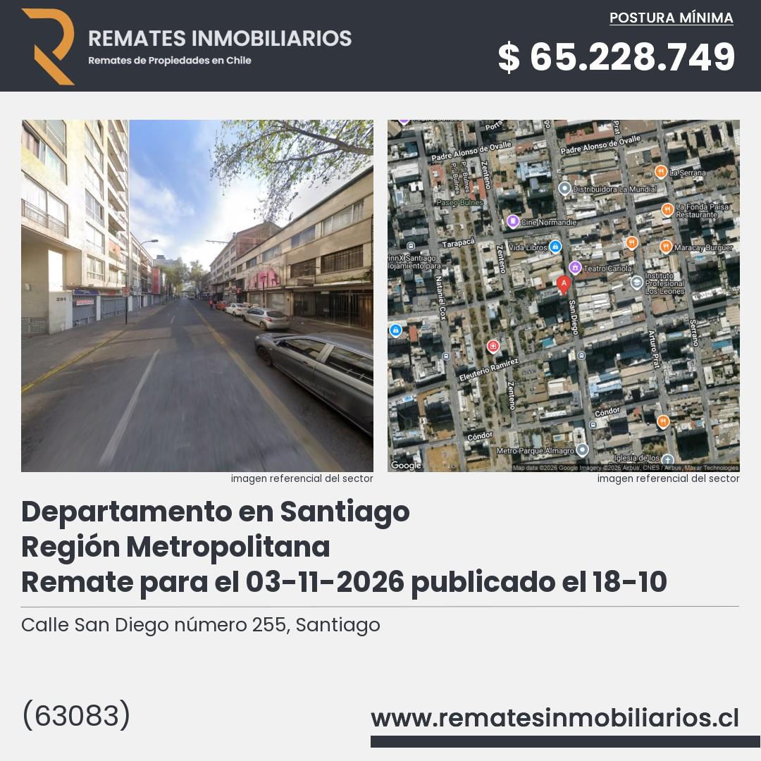 Imagen ficha Calle San Diego número 255, Santiago